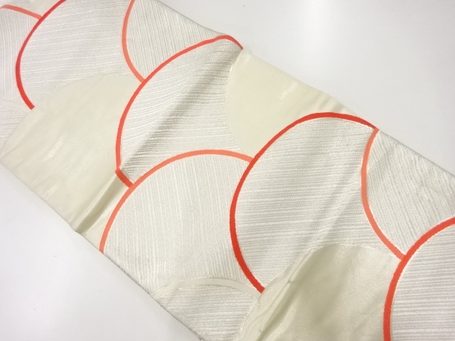 JAPANESE KIMONO / ANTIQUE FUKURO OBI / SILK / WOVEN SEIGAIHA